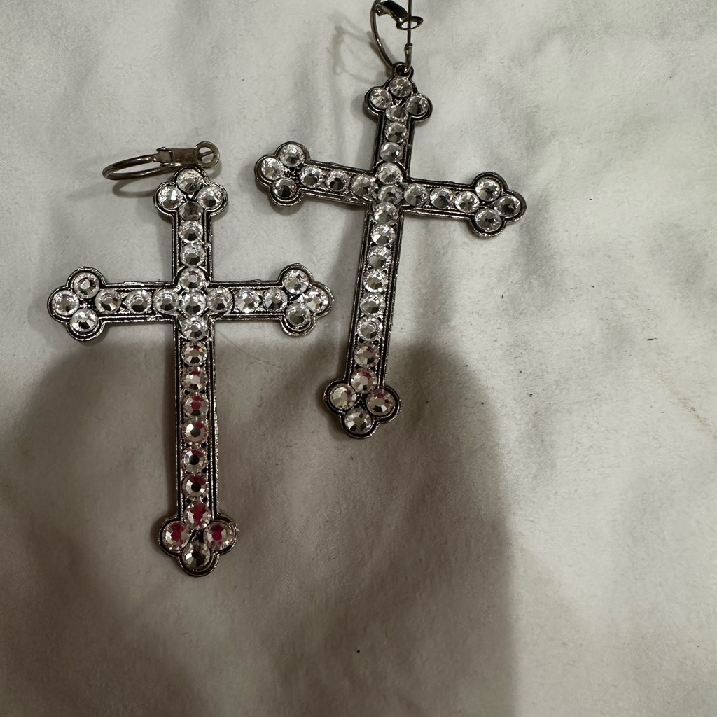 Crystal Cross Dangle Earrings 20$